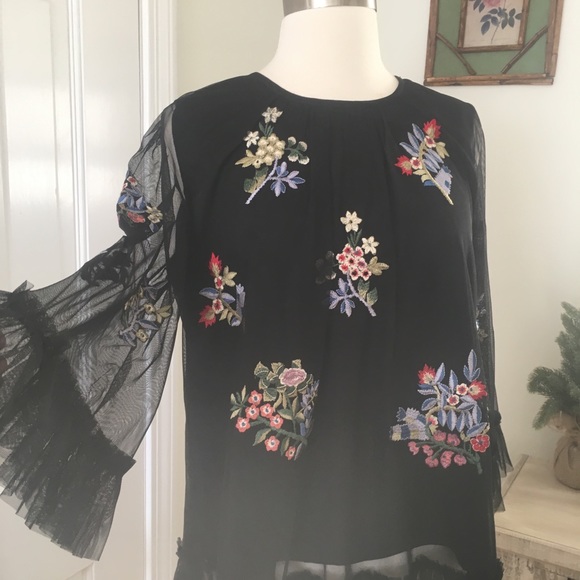 Anthro Ranna Gill Daria Embroidered Top Size S - Picture 4 of 8